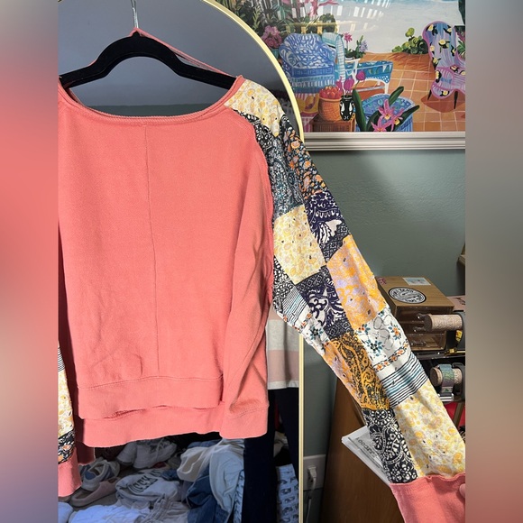 FREE PEOPLE patchwork long sleeve top - Picture 5 of 5